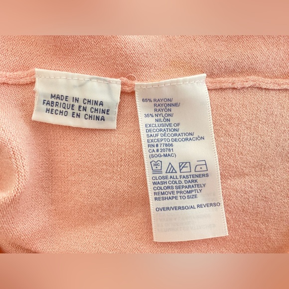 Tommy Hilfiger petite women's Pink long sleeves button down Cardigan. S/P - Picture 7 of 10